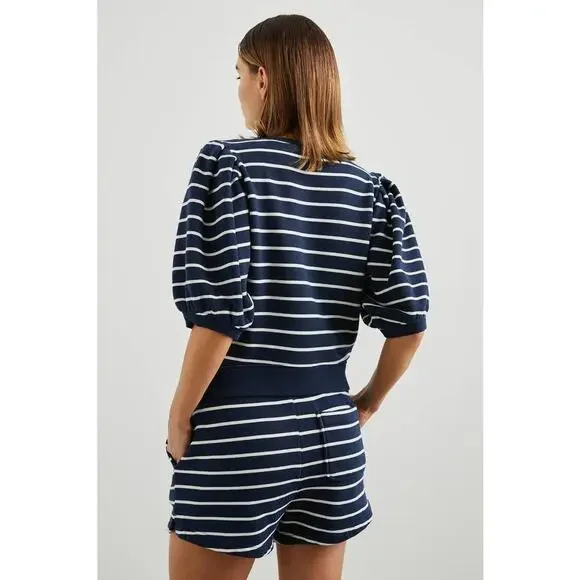 Rails Dom Sweatshirt in Navy White Stripe L - Picture 3 of 4